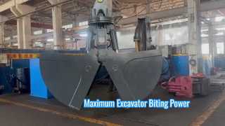 OUCO 3.5 CBM Hydraulic Rotating Excavator Clamshell Grab Test