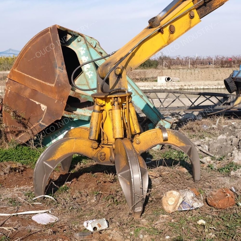 Orange Peel Hydraulic Scrap Grab For Excavator Rotating Excavator