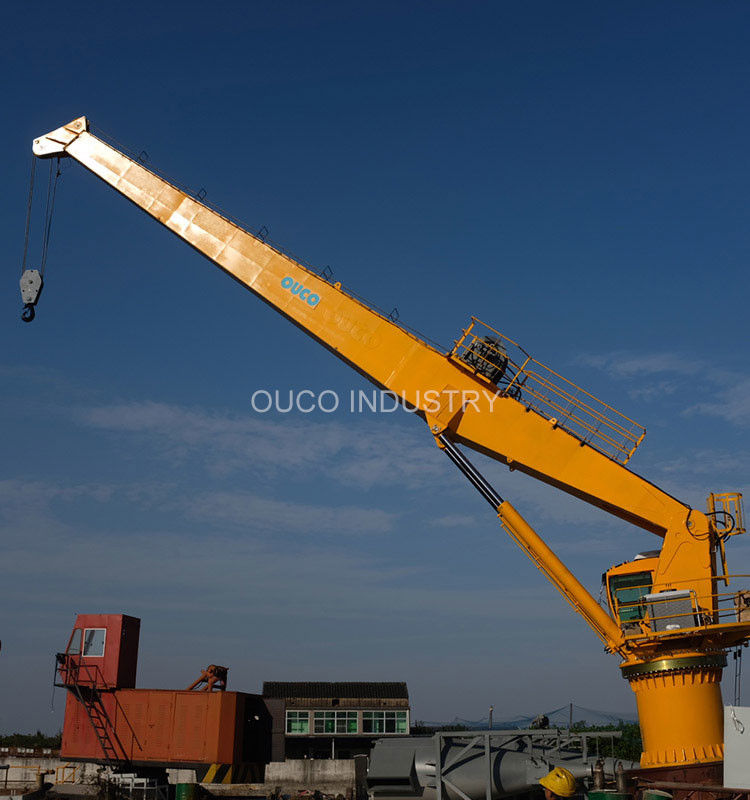 Durable Stiff Boom Electric Marine Crane Hydraulic 2t 15m Yacht Use CE Certificate