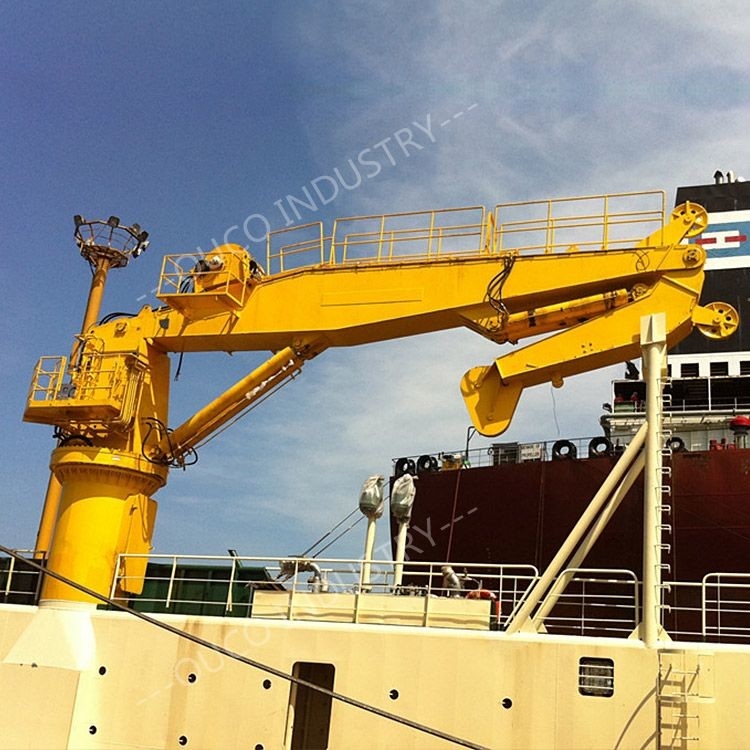 10m Marine Cranes Heavy Duty Hydraulic 100t Knuckle Boom For Deck